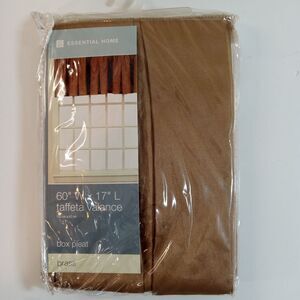 Essential Home Box Pleat Taffeta Valance 60" W x 17" L Brass